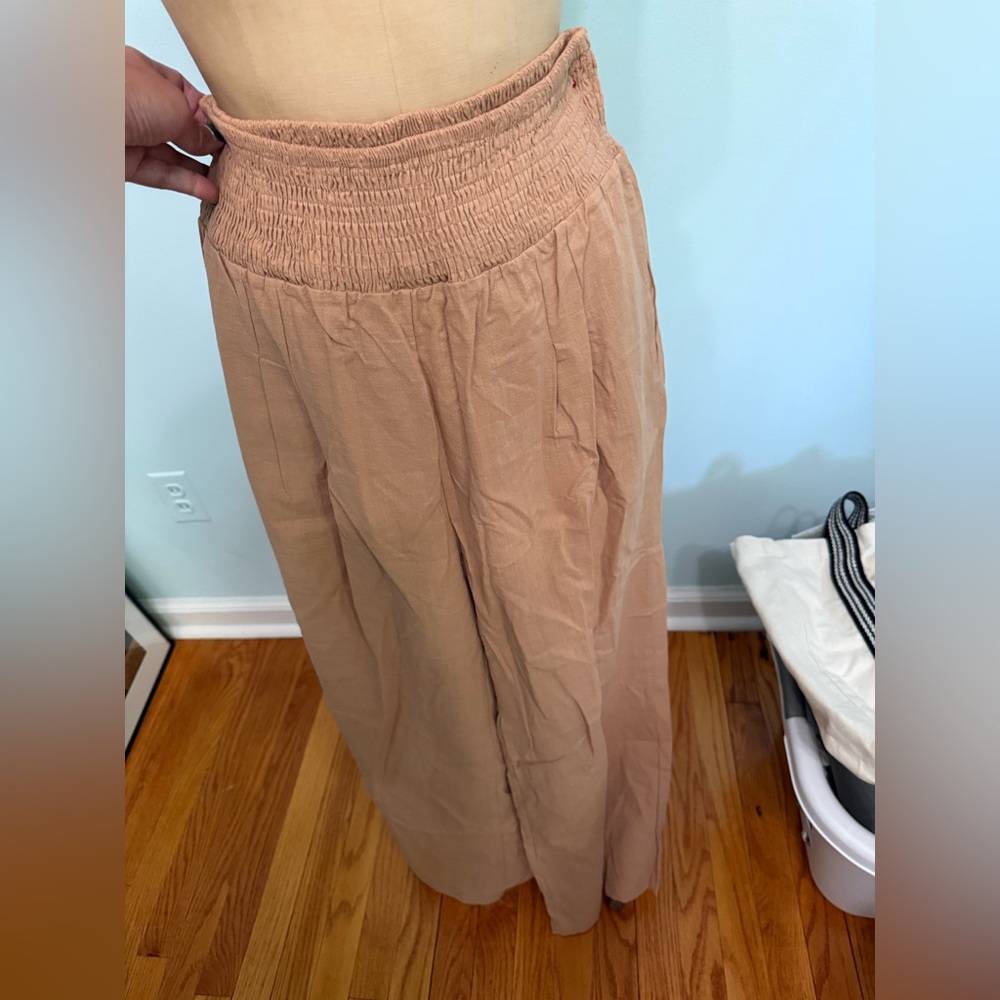Peach Wide-Leg Pants